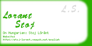 lorant stoj business card
